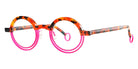 Theo®Kicker TH KICKER 015 42 - Brown Dalmatian+Fluo Pink Eyeglasses