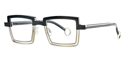 Theo® Spinner TH SPINNER 008 46 - Dark Grey+Pepper White Eyeglasses